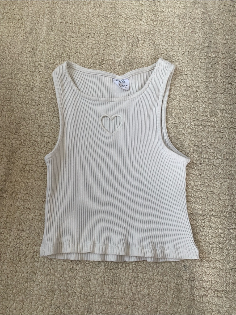 {Zara} Ribbed Tank with Heart Cutout